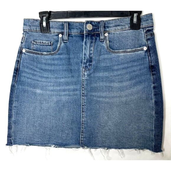 BLANKNYC Two Faced Mini Raw Hem Denim Y2K Jean Skirt Size 25 - Picture 1 of 8